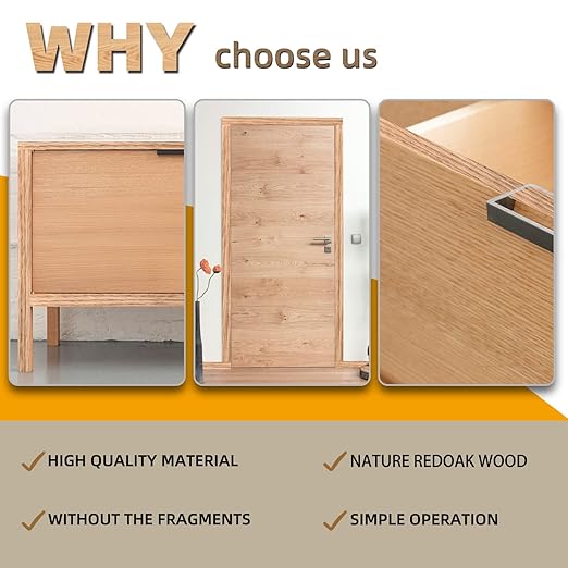 GSCIT Club Red Oak Edge Banding, 1/2 inch x 50ft roll of Veneer Edge Banding Preglued Flexible, Real Wood Tape Banding