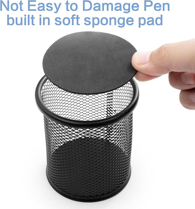 M&G Black Mesh Pen Holder, Metal Pencil Cup Holder Wire Mesh Pencil Holder for Desk Office School Organizer