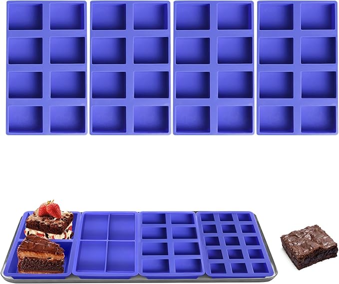 4 Pcs Silicone Tray Dividers for Harvest Right Freeze Dryer,Silicone Food Molds for Harvest right freeze dryer accessories，Reusable Dryer Food Freezer Trays (Purple,8 Cavities)