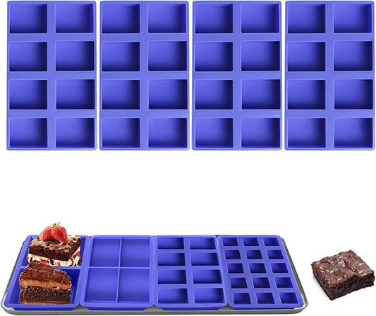 4 Pcs Silicone Tray Dividers for Harvest Right Freeze Dryer,Silicone Food Molds for Harvest right freeze dryer accessories，Reusable Dryer Food Freezer Trays (Purple,8 Cavities)