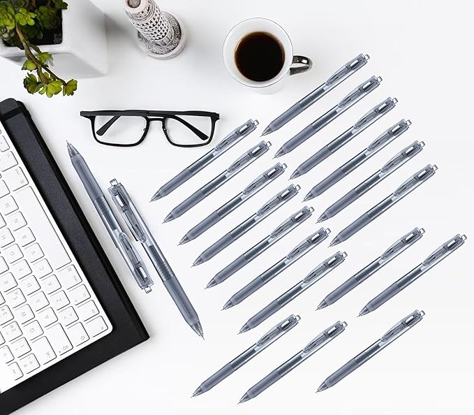 Aozora Black Gel Pens Fine Point Smooth Writing Pen 40 Pack Retractable Black Gel Ink Pen with Soft Grip 0.5mm Quick Dry Office School Supplies(20 Pens with 20 Refills)