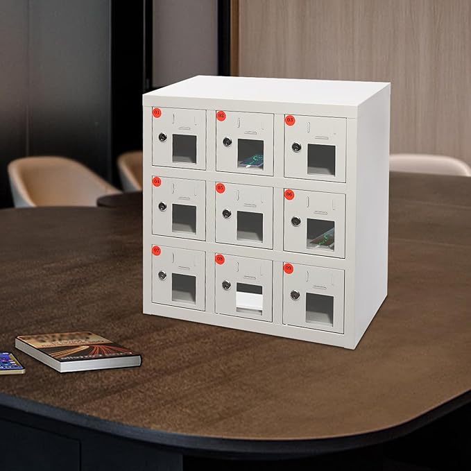 9 Slot Cellphone Charging Station Cell Phone Locker Cellphone Storage Cabinet, for Office Classroom