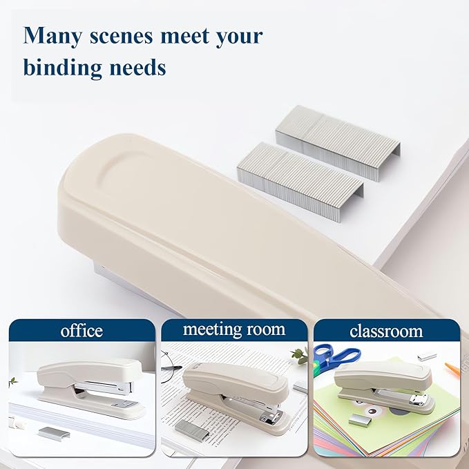 M&G Desktop Stapler with 25 Sheet Capacity, Two Binding Modes, Basic Stapler Set with 1000 Staples and Remover, Durable Staplers for Office School Home (Grey)