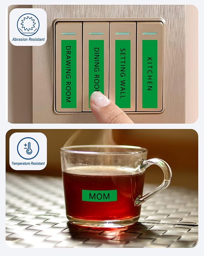 Tze Tz Tape 18mm 0.7 Laminated Green Compatible for Brother P Touch Label Maker Tape TZe-741 TZe741 Label Tape for PT D400 D600 D610 P710BT, Black on Green, 3/4 Inch x 26.2 Feet, 3-Pack