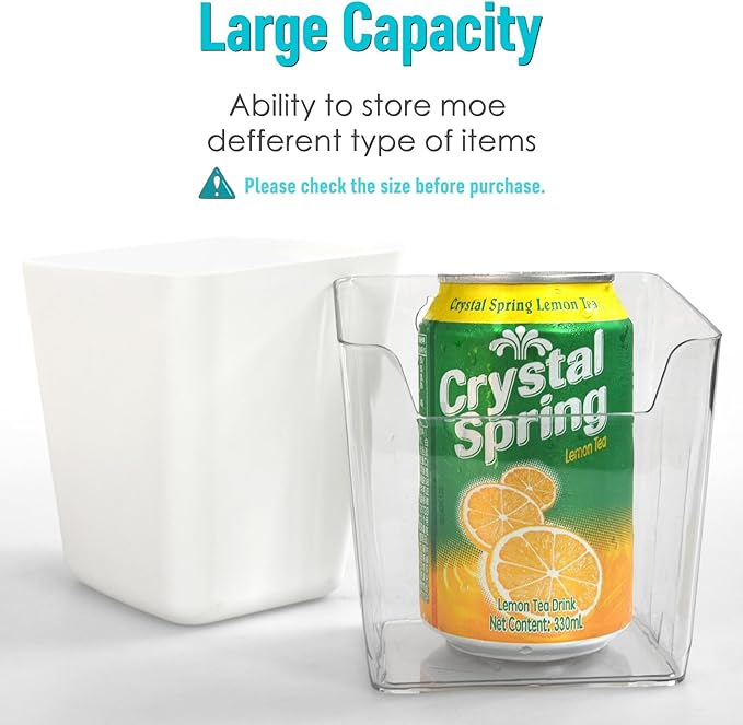 G.CORE Large Grid Wall Bins - 6Pack Clear Gridwall Accessories Hanging Cups with Back Hooks - Plastic Grid Wall Panels Organizers Wire Shelves Holders for Garage Garden Craft Office Tools Storage