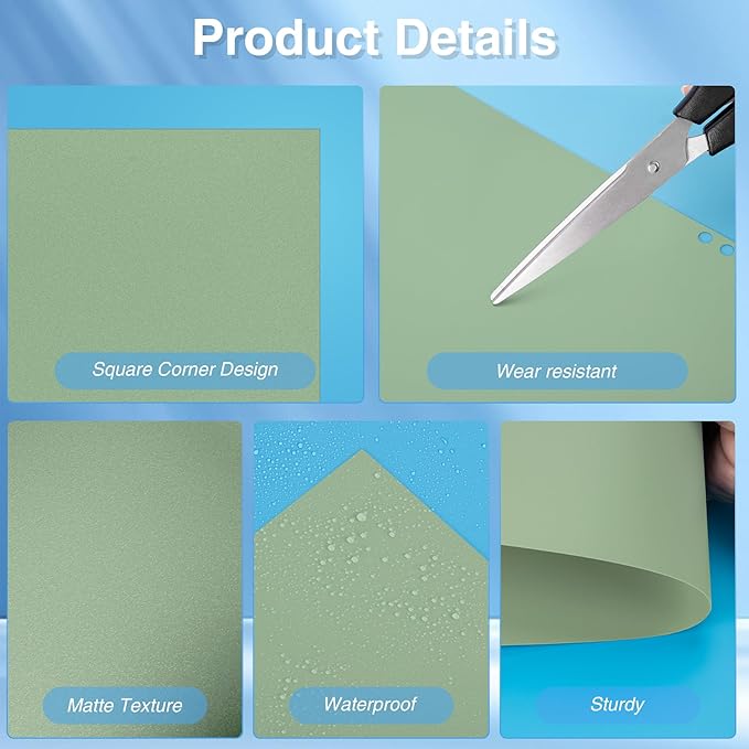 Ndsox 100 Pack 12 Mil Binding Presentation Covers Sand-Textured Polycover Report Covers for Letter Size Document Binding, Business Proposals, 8-1/2 x 11 Inches, Un-Punched, Square Corners, Sage Green