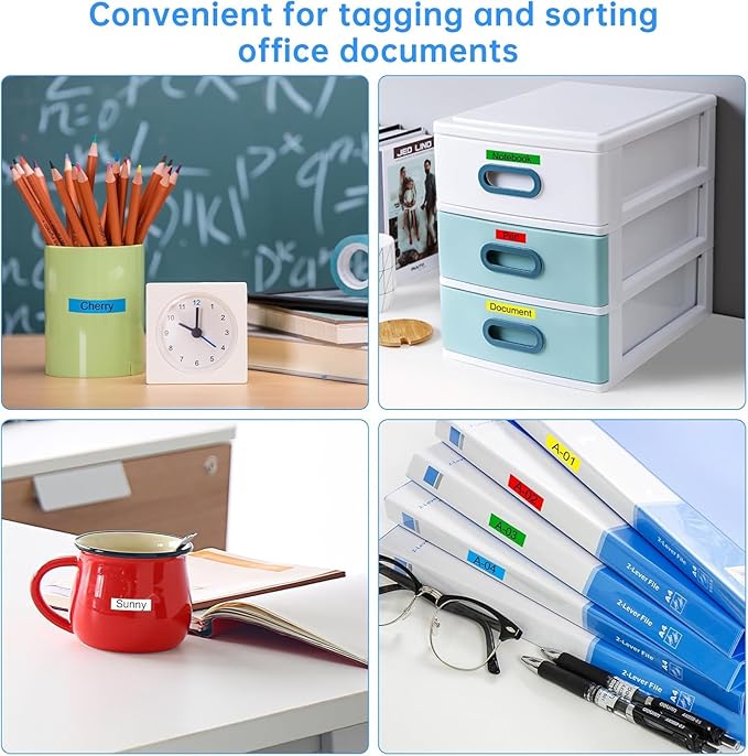 Compatible for Brother Tze-221 Tze-121 Tze-421 Tze-521 Tze-621 Tze-721 Tz Tape 9mm 0.35" Laminated Tape Label Maker Tape for P Touch PTD200 PTD210 PTH110 PTD220 PTD600 PTD400AD, 6-Pack