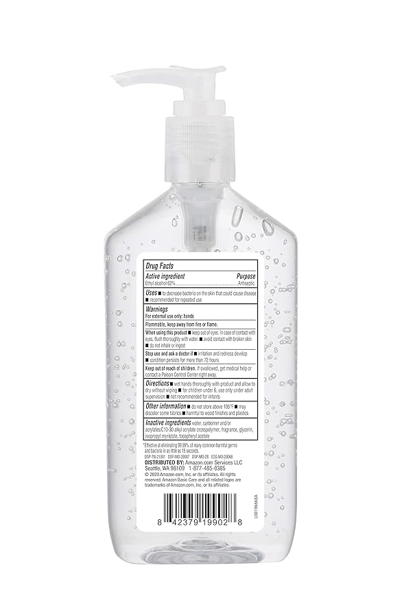 Amazon Basic Care - Original Hand Sanitizer 62%, 12 fl oz (Pack of 6)