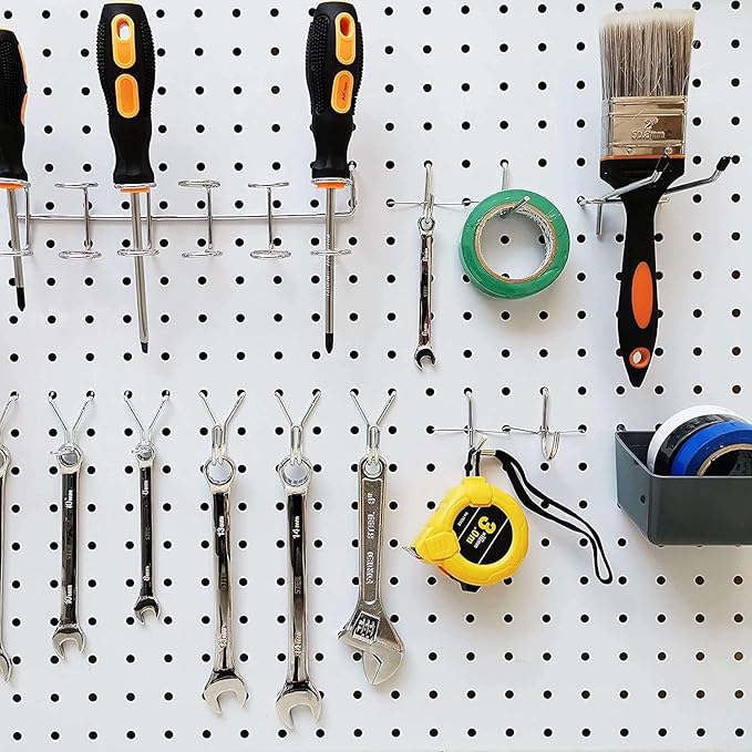 114-Piece Heavy Duty Metal Pegboard Hooks & Organizer Kit with Storage Bins | Fits 1-Inch Pegboard - Organize Tools, Kitchen Utensils, Craft Supplies for Garage, Bathroom, Craft Room, Shop & Office