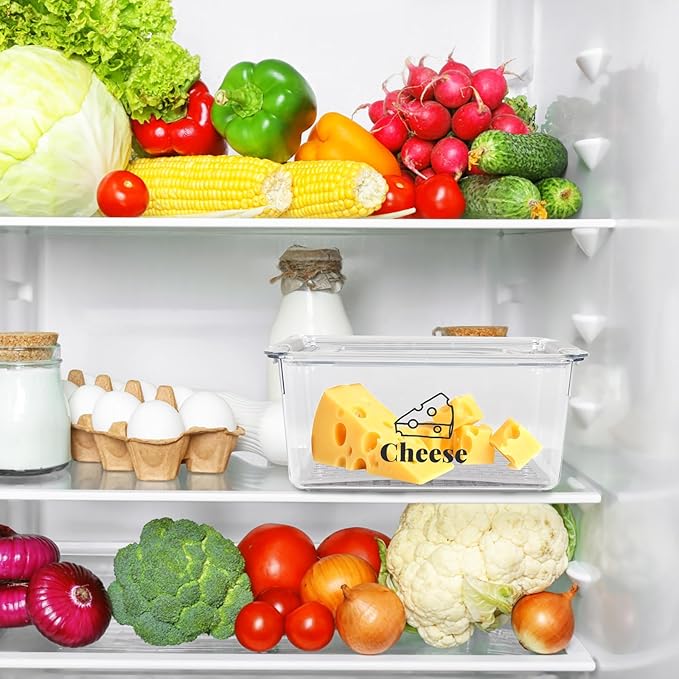 Cheese Container for Refrigerator with Cheese Slicer Kit,Cream Cheeses Container with Lid,BPA-Free Shredded Cheddar Cheeses Deli Meat Storage Containers for Fridge Organizers and Storage Box