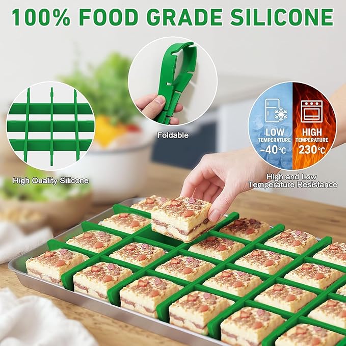 5 Sets Silicone Freeze Dryer Tray Dividers Compatible with Harvest Right Freeze Dryer Accessories - Flexible Adjustable Green Silicone Food Tray Divider Set, Reusable & Easy to Clean