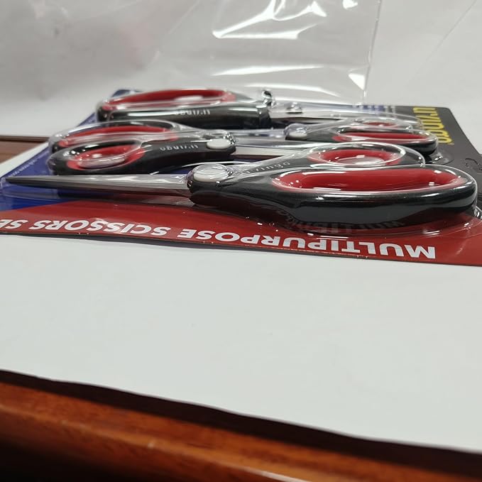 LIVINGO All Purpose Scissors Set - 4 Pack Sharp Multipurpose Heavy Duty Shears for Kitchen Cooking Sewing Fabric Cutting Poultry Food Paper Craft Office Household School Multi Pack Utility Shears