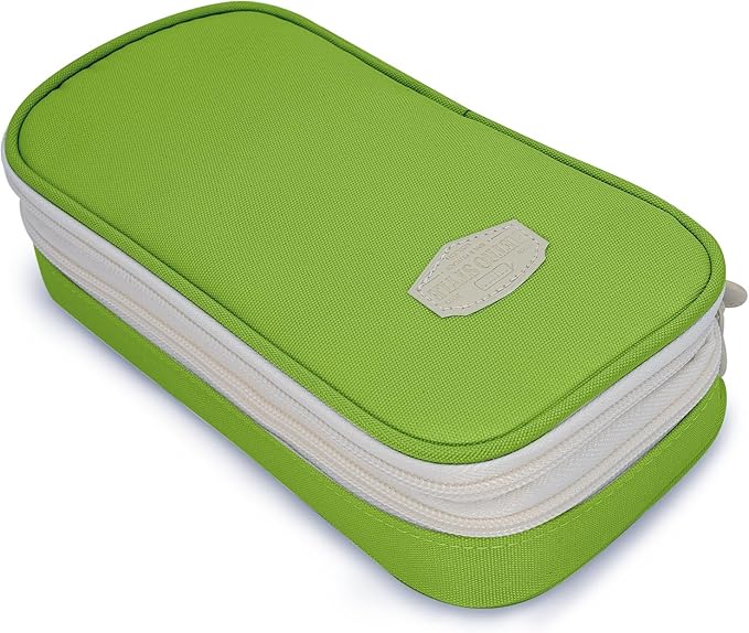 Large Capacity Pencil Case - Durable Zipper Aesthetic Pen Pouch, Big Storage Organizer for School, Office & Travel - Waterproof & Multi-Use (Fruit Green)