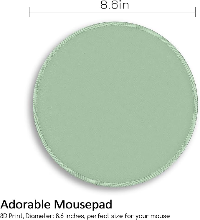 Solid Green Work Mouse Pad, Small Round Mouse Pads for Desk, Mini Travel Mousepad for Wireless Computer Laptop, Office Desk Accessories, 8.6 x 8.6 inch