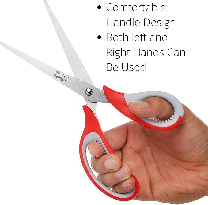 Mr. Pen Multipurpose Scissors - 8 inch, Pack of 4, Sharp Adult Office Scissors for Paper and Fabric