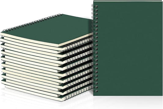 Yahenda 18 Pcs Spiral Notebook Bulk A5 Journal Lined 8.3'' x 5.5'' Writing Composition Paper Small Notepad Subject Notebook for Students Office Business Back to School Supplies (Deep Green)
