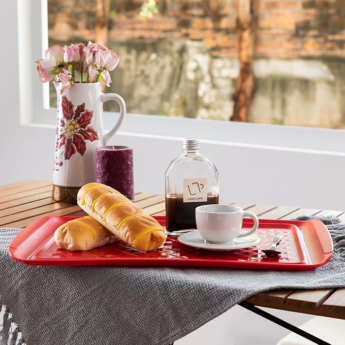 LEHAHA Grilling Prep and Serve Trays, BBQ Serving Platter, Melamine Serving Trays for Food, Set of 2, Great Gift for Father's Day, BBQ Lovers, Prefect for Chrismas Festival and Everyday use.