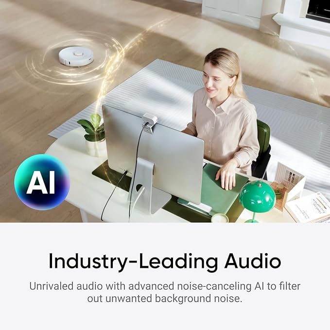 Insta360 Link 2C Tripod Bundle - 4K Webcam for PC/Mac, 1/2" Sensor, Auto Framing, HDR, AI Noise-Canceling Mic, Gesture Control for Streaming, Video Calls, Gaming, Works with Zoom, Teams, Twitch & More