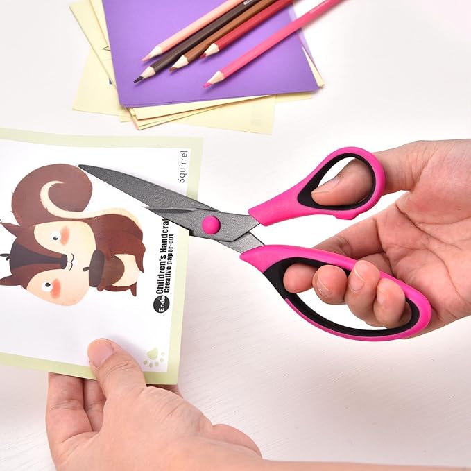 Craft Scissors Set, Sharp Scissors All Purpose Heavy Duty, Teflon Non-stick Titanium Coated, Ergonomic Grip, Ideal for Sewing Fabric DIY&Arts Scrapbook School Office Supplies, 9.3''/8.5''/5.6"