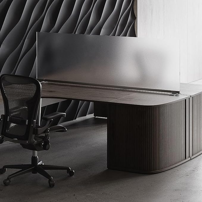 OBEX Acrylic Free Standing Screen, Divider for Desk Privacy Home & Office Partitions for Table Top Workstation, Portable Cubicle Panel for Work, 18" x 48", Frosted