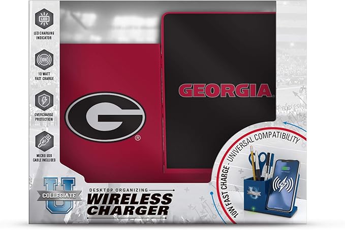 SOAR NCAA Unisex Cell Phone Wireless Charging Stand and Desktop Organizer