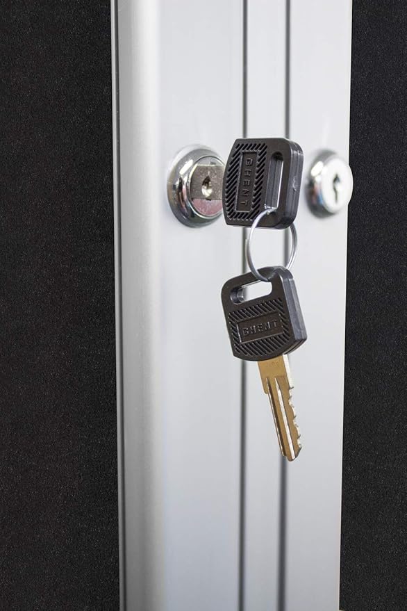 Ghent 36"x60" 2-Door Outdoor Enclosed Vinyl Bulletin Board, Shatter Resistant, with Lock, Satin Aluminum Frame - Ebony (PA23660VX-183), Made in the USA