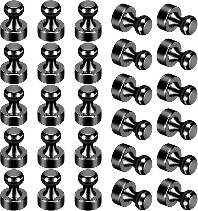 24Pack Black Fridge Magnet Refrigerator Magnets Strong Magnets for Whiteboard Lockers Fridge Office Classroom Kitchen Home Adults