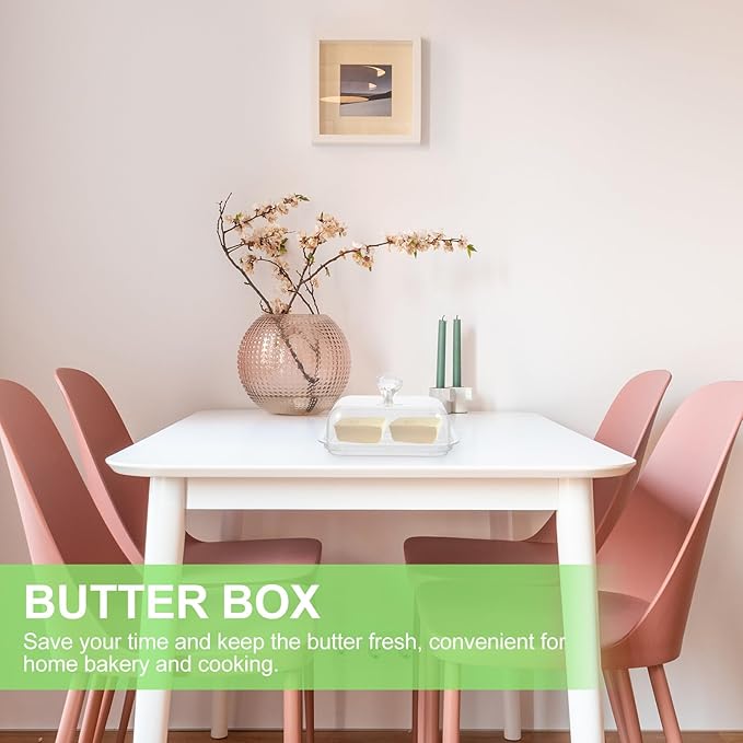IMIKEYA Practical Butter Holder with Lid for Home and Restaurant Covered Butter Box Keeps Freshness Safe Food Storage Container Desserts Snacks Easy to Clean Small