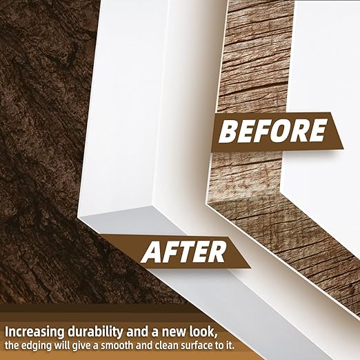 GSCIT Club White Edge Banding, 5/8 inch x 25ft Melamine Edge Banding with Hot Melt Adhesive Preglued Cabinet Edge Banding Flexible White Veneer Edging