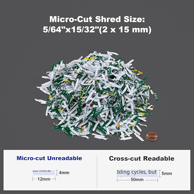 150 Sheet Auto-Feed Paper Shredder, Micro Cut P-5 Super High Security (5/64 x 19/32 inches), Large 6-Gallon Bin, 20 Mins Continuous Run, 55dB Ultra-Quiet for Home Office Use, White