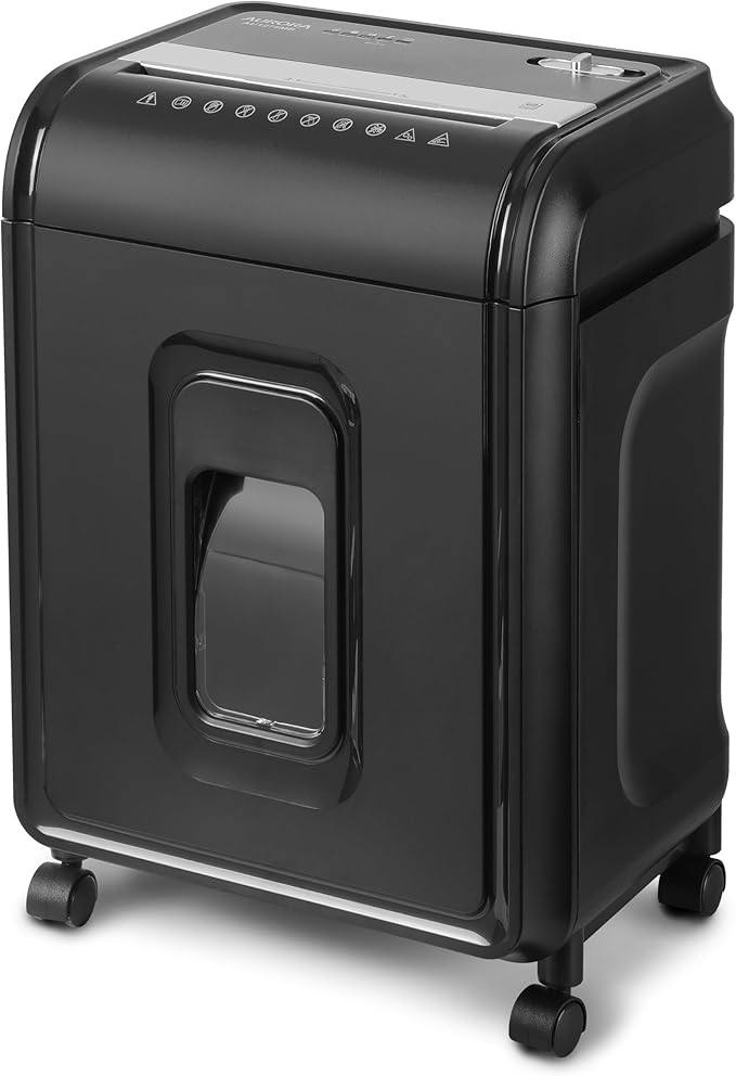 Aurora AU1275MB High-Security 12-Sheet Micro-Cut Paper and CD/Credit Card Shredder/ 5.7-Gallon Pullout Basket/60 Minutes Run Time
