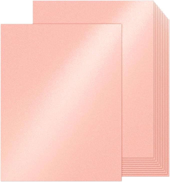 100 Sheets Pink Shimmer Cardstock 8.5 x 11 Iridescent Paper, Goefun 80lb Card Stock Printer Paper for Invitations, Valentines Day, Crafts, DIY Cards