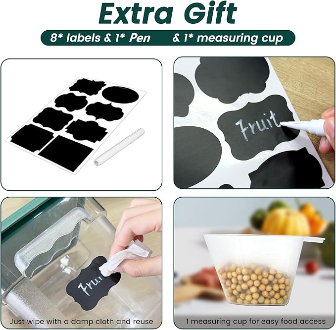 4 Pack Food Storage Containers with Lids, 4 Quart Square Commercial Food Containers, NSF, Polycarbonate, Clear