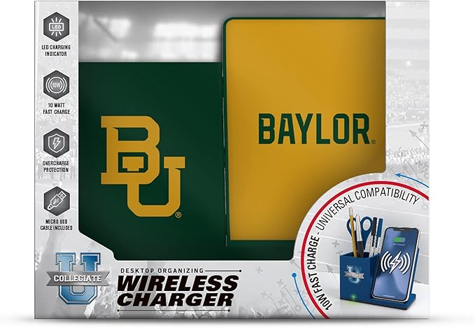 SOAR NCAA Unisex Cell Phone Wireless Charging Stand and Desktop Organizer