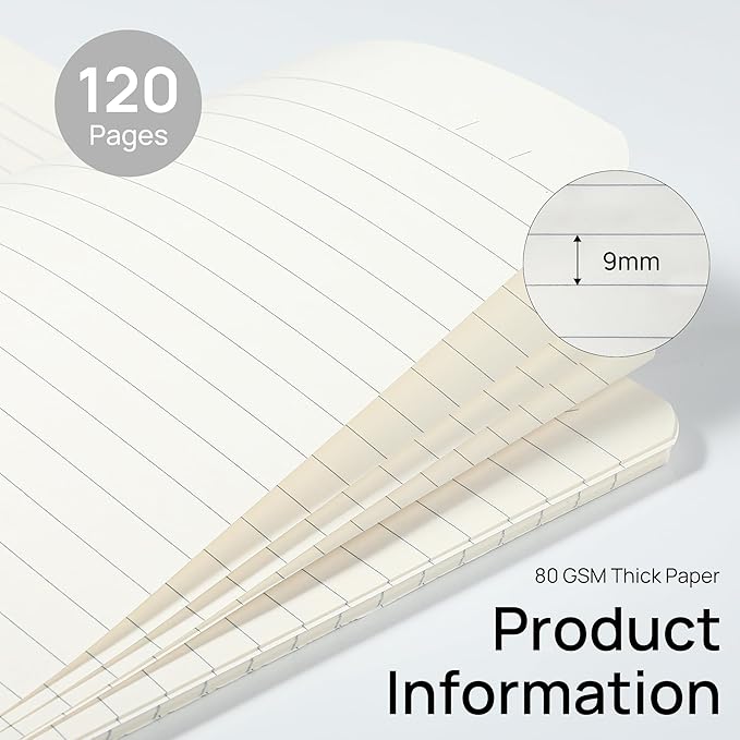 miikoul 24 Pack A5 Spiral Lined Notebooks, 8.3" X 5.5", 60 Sheets/120 Pages Wide Ruled Notebook Spiral Journals Bulk Paper Cover Notepad 12 Colors for Students Taking Class Notes Home Office Gift