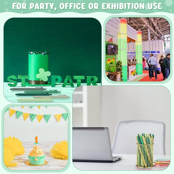50 Pcs Ballpoint Pens Bulk Retractable Writing 1. 0 mm Black Ink Cute Pens Smooth Writing Color Fancy Gift for Teacher Student Employee Office School Home Baby Shower Supplies (Green Series)