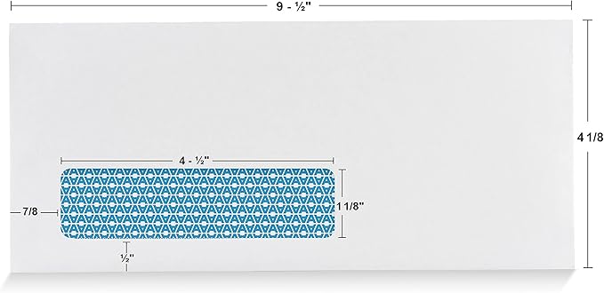 Aimoh #10 Custom Printed Single Left Window Self Seal Security Envelopes, Text and Logo Customization, Self Sealing Closure, Security Tinted, Size 4-1/8 x 9-1/2 Inches, 24 LB, 100 Count (72352-100)