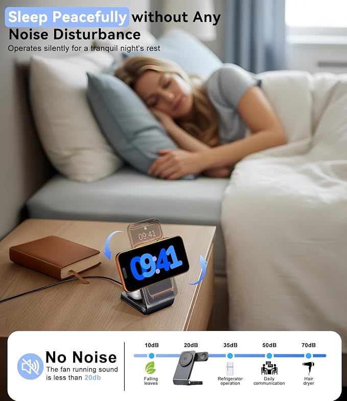 3-in-1 Charging Station for Multiple Devices Compatible with MagSafe Charger, Qi2.2 25W Magnetic Wireless Charger Dock, Foldable Charging Stand for iPhone 17 Pro Max, Apple Watch, AirPods