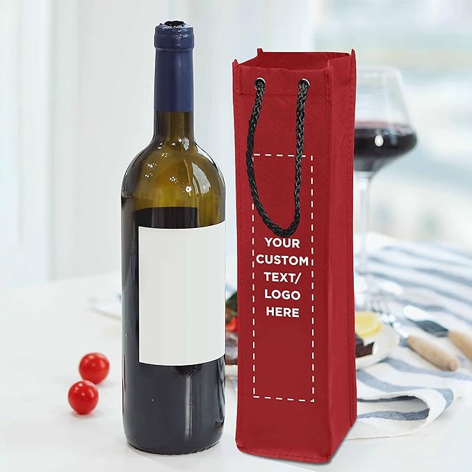 DISCOUNT PROMOS Non-Woven Vineyard Two Bottle Wine Bags
