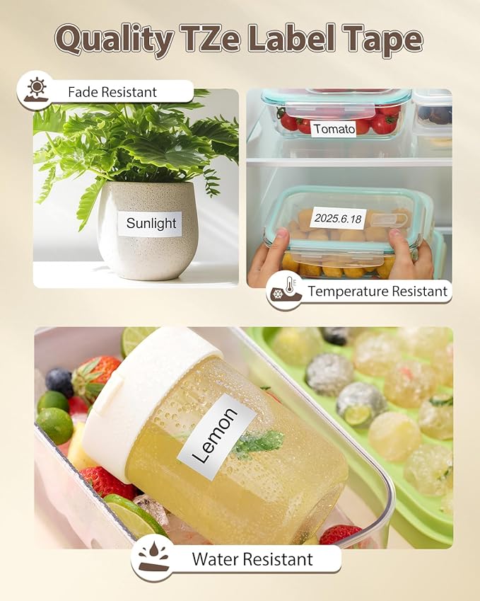 Replace for Brother TZe-251 24mm 0.94 Laminated White TZ Tape TZe251 PTouch Tape 1 Inch Work with Brother P Touch D600 E500 P700 P710BT P750W P910BT D410 PTD460BT D610BT Label Maker, 6-Pack