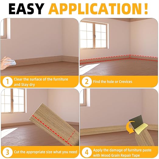 GSCIT Club Natural Walnut Wallpaper, 24 inch X 25ft Self Adhesive Wood Grain Repair Tape Patch for Tables, Chairs, Baseboards, Doors, Windows, Floors, Handicraft DIY.