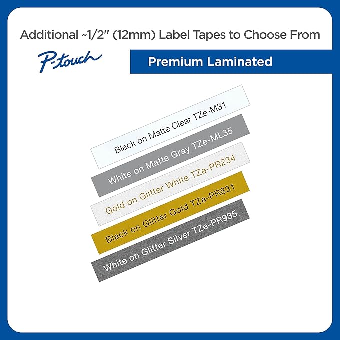 Brother Genuine P-Touch, TZe-231 10-Pack Tape (TZE23110PK) ½ inch (0.47 inch) x 26.2 ft. (8m) (Pack of 10) Laminated P-Touch Tape, Black on White
