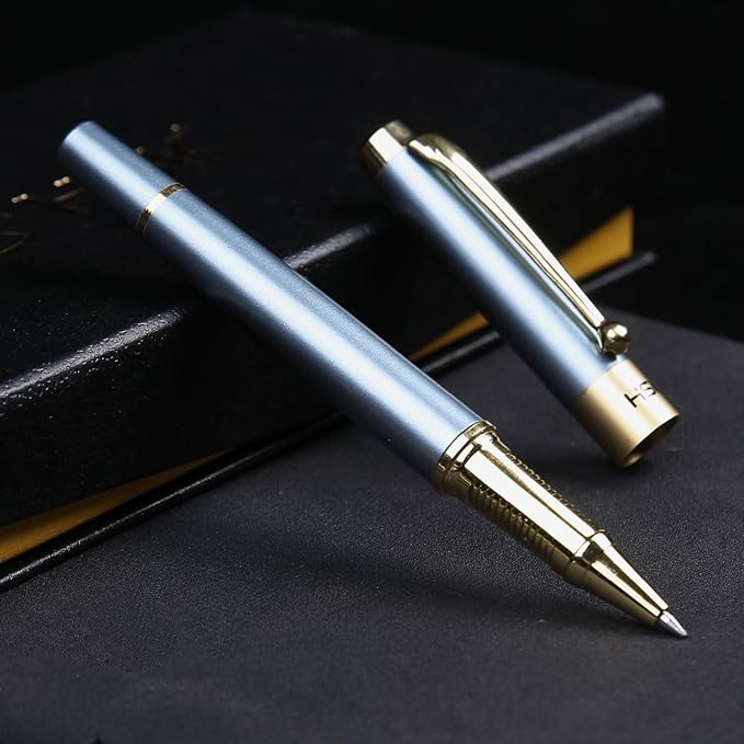 HSK Ballpoint Pens Luxury gift Pen Black Refill Line width 0.5mm,Best Ball Pen Gift Set for Men & Women Professional Executive,Office,Nice Pens Classy Gift Box (Blue)