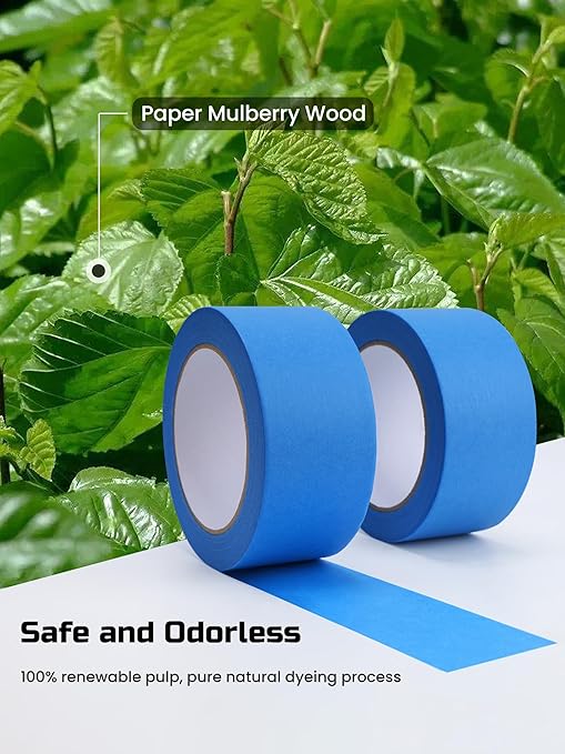 Lichamp Blue Painters Tape Bulk, 10 Pack 1.9 inch Wide by 55 Yards Tape, Blue Tape for Crafts Arts