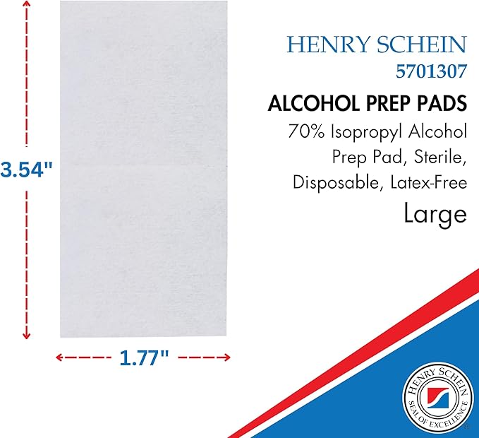 Large Alcohol Prep Pads (2 Boxes, 400 Total) – 70% Isopropyl Alcohol Wipes, Individually Wrapped – 2-Ply, Textured – Skin Prep Alcohol Swabs – Sterile Pads