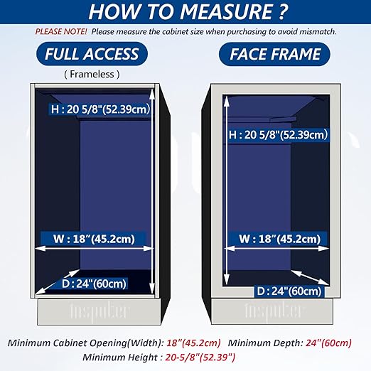 Insputer Double 40QT Pull Out Trash Can Under Cabinet, Heavy Duty Under Sink Garbage Bin Kit with Soft-Close Slides for Kitchen, Laundry, Requires Minimum Cabinets Opening 18" W X 24" D