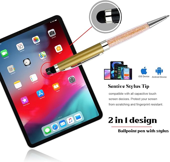 Personalized Pens Bulk Custom Ballpoint Pens with Business Name Message Logo, Customized Engraved Pens with Stylus for Birthdays Anniversaries Graduations 12pcs/Pack