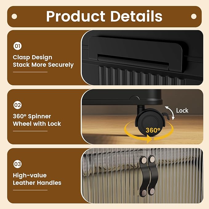 SAILUN 95Gal/381Qt Stackable Storage Bins Folding Collapsible Storage Bins with Lid, Closet Organizers and Storage Box with Door Black 28" W x 17" D x 46" H