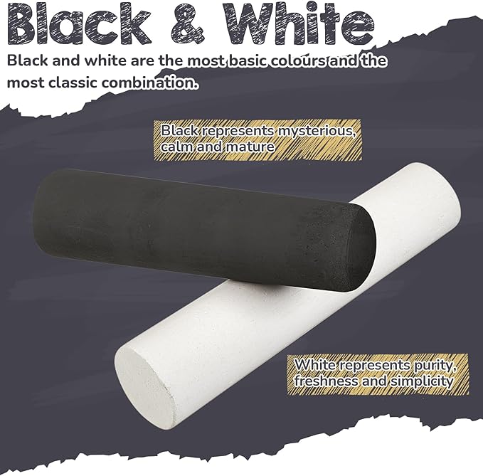 60 Pcs Sidewalk Chalk for Kids Jumbo Black White Washable Non Toxic Chalk for Classroom Outdoor Fun Creativity Art Play Painting on Chalkboard Playground Blackboard Easter Party