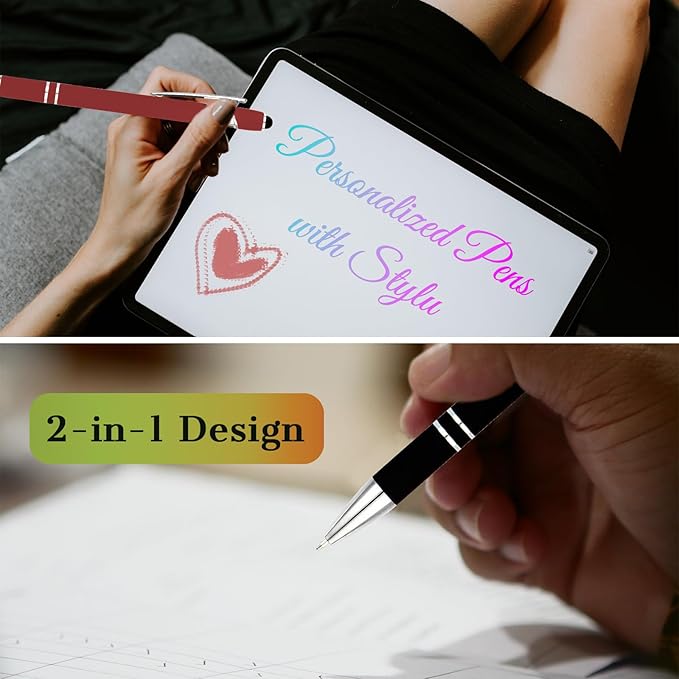 Personalized Pens with Name Logo or Message, Up to 1200 pcs Bulk Custom Metal Ballpoint Pen with Black Ink Customized Gift for Business, Graduation and Promotions (Dark Green)